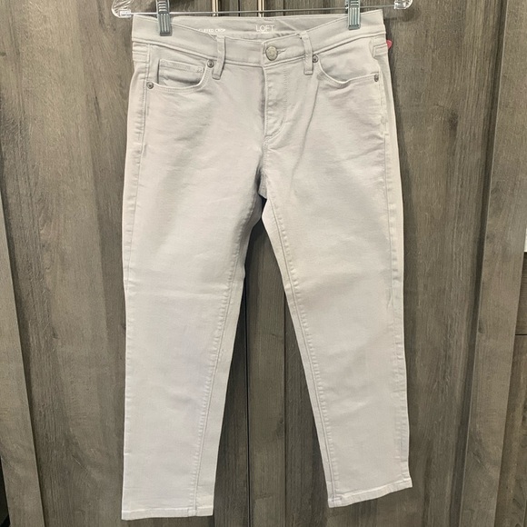 LOFT Denim - Ann Taylor Loft Outlet Modern Cuffed Crop Gray Denim Capri Jeans Women's Size 2P
